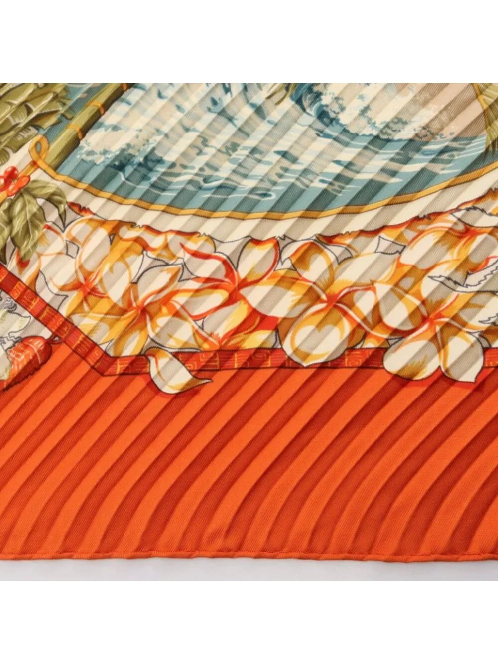 Hermes Scarf Carre Plisse Aloha Silk